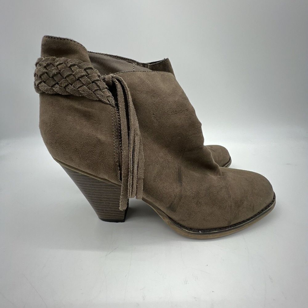 Altar’d State Brown Suede Booties Tassel Zipper Size 8.5